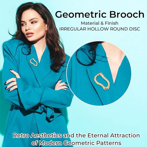 2 Pack Geometric Round Spiral Brooch Pin Irregular Gold Brooch Large Vintage Lapel Pins Fashion Metal Lapel Shawl Scarf Pins for Women Banquet Dress Suit Scarves Hat Jewelry Clothes Accessories in Saudi Arabia
