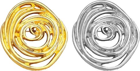 2pcs Elegant Spiral Brooch Unique Silver Tone Pin Vintage Gold Finish Lapel Badge Women Geometric Swirl Large Dress Accessories Chic Sweater Statement Piece in Saudi Arabia