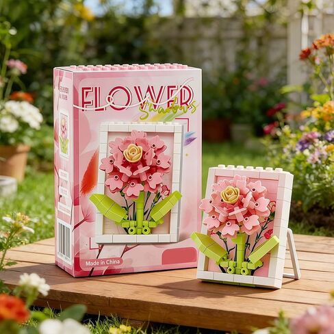 Carnation Decor Figurine, Happy Plant Desk Ornament for Bedroom, Cool Birthday Gifts and Cute Desk Knick Knacks for Home Office Shelf in Kuwait