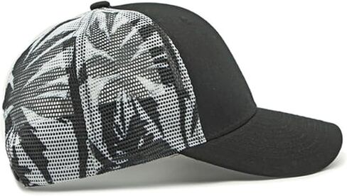 Palm Tree Trucker Hat for Men Women,Embroidered Adjustable Mesh Beach Surf Baseball Caps Snapback Black in Saudi Arabia
