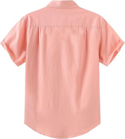 COEVALS CLUB Men's Casual Linen Cotton Button Down Spread Collar Short Sleeve Summer Beach Shirts in Saudi Arabia