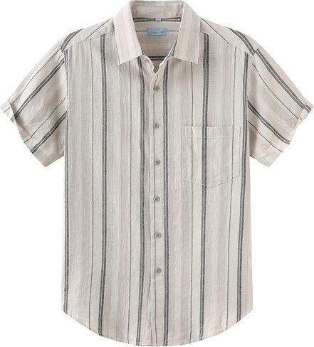 COEVALS CLUB Men's Casual Linen Cotton Button Down Spread Collar Short Sleeve Summer Beach Shirts in Saudi Arabia