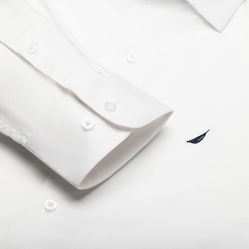 NAUTICA Slim Fit 100% Cotton Mens Dress Shirts Long Sleeve Wrinkle Resistant Formal in Saudi Arabia