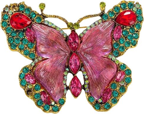 Crystal Rhinestone Butterfly Brooch,Elegant Butterfly Lapel Pins,Fashion Exquisite Crystal Animal Shape Brooches Lapel Pins,Dress Accessories Jewelry Gift for Women Daily Decoration in Saudi Arabia