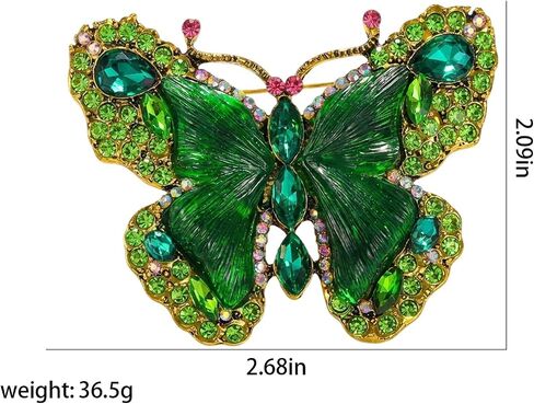 Crystal Rhinestone Butterfly Brooch,Elegant Butterfly Lapel Pins,Fashion Exquisite Crystal Animal Shape Brooches Lapel Pins,Dress Accessories Jewelry Gift for Women Daily Decoration in Saudi Arabia