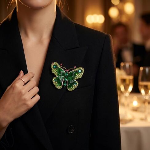 Crystal Rhinestone Butterfly Brooch,Elegant Butterfly Lapel Pins,Fashion Exquisite Crystal Animal Shape Brooches Lapel Pins,Dress Accessories Jewelry Gift for Women Daily Decoration in Saudi Arabia