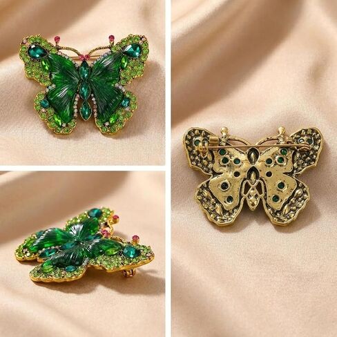 Crystal Rhinestone Butterfly Brooch,Elegant Butterfly Lapel Pins,Fashion Exquisite Crystal Animal Shape Brooches Lapel Pins,Dress Accessories Jewelry Gift for Women Daily Decoration in Saudi Arabia