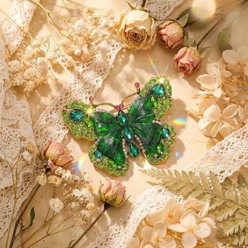 Crystal Rhinestone Butterfly Brooch,Elegant Butterfly Lapel Pins,Fashion Exquisite Crystal Animal Shape Brooches Lapel Pins,Dress Accessories Jewelry Gift for Women Daily Decoration in Saudi Arabia