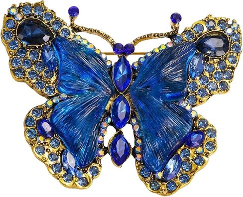 Crystal Rhinestone Butterfly Brooch,Elegant Butterfly Lapel Pins,Fashion Exquisite Crystal Animal Shape Brooches Lapel Pins,Dress Accessories Jewelry Gift for Women Daily Decoration in Saudi Arabia