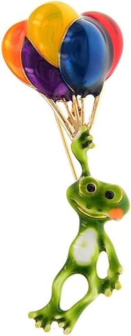 Cute Hot Air Balloon Brooch Enamel Pin Badge Personality Funny Frog Pin Button Collar Coat Western Accessories for Women Men Jewelry Shirt Office Casual Brooch Pins Gifts in Saudi Arabia