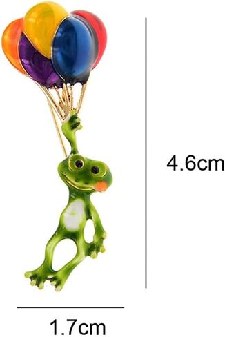 Cute Hot Air Balloon Brooch Enamel Pin Badge Personality Funny Frog Pin Button Collar Coat Western Accessories for Women Men Jewelry Shirt Office Casual Brooch Pins Gifts in Saudi Arabia