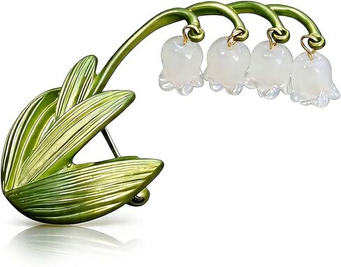 Lily of the Valley Brooch for Women Dainty Flower Pin Floral Jewelry Elegant Spring Summer Outfit Accessory Gift in Kuwait