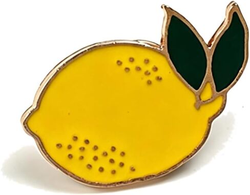 Lemon Enamel Pin Badge, Cute Yellow Citrus Fruit Lapel Brooch, Alloy Enamel Accessory for Backpack Jacket Hat in Saudi Arabia