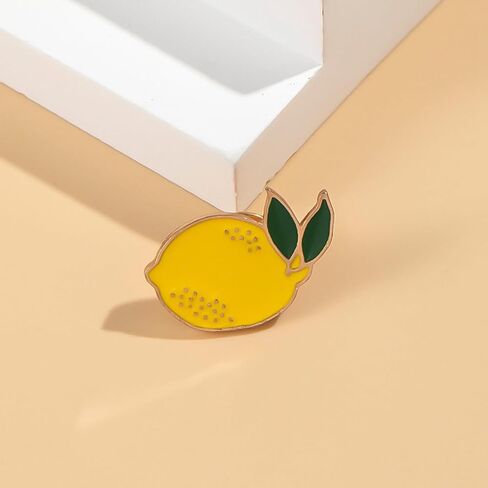 Lemon Enamel Pin Badge, Cute Yellow Citrus Fruit Lapel Brooch, Alloy Enamel Accessory for Backpack Jacket Hat in Saudi Arabia