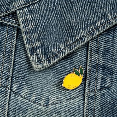 Lemon Enamel Pin Badge, Cute Yellow Citrus Fruit Lapel Brooch, Alloy Enamel Accessory for Backpack Jacket Hat in Saudi Arabia