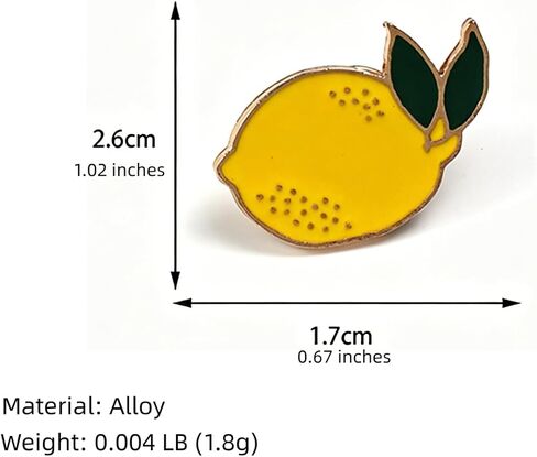 Lemon Enamel Pin Badge, Cute Yellow Citrus Fruit Lapel Brooch, Alloy Enamel Accessory for Backpack Jacket Hat in Saudi Arabia