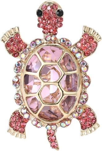 Cute Enamel Sea Turtle Brooch Crystal Lovely Animal Lapel Pin Jewelry Clothing Hat Bag Accessory in Saudi Arabia
