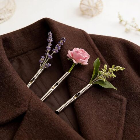 A Kind Brooch Wearable Flower Vase Holder Brooch Insert Floral Brooches for Women Men DIY Branch Shaped Flower Pin Unique Floral Pin Mothers Day Party Jewelry Gifts in Kuwait