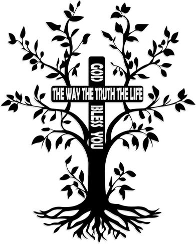 Harikikochuu Cross Wall Decor -Tree of Life Wall Art Metal Jesus Wall Decor for Home Inspirational Wall Cross for Home Decor. (Size:16.1 * 12.6in) in Saudi Arabia