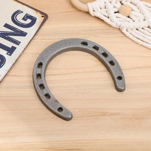 Garneck Horseshoe Wall Decor Iron Wall Hanging - Country Western Lucky Ornament Silver Metal Accent for Home Entryway Hallway Farmhouse Ranch Office Lucky Horse Shoe Decor 4.5 Inch in Saudi Arabia