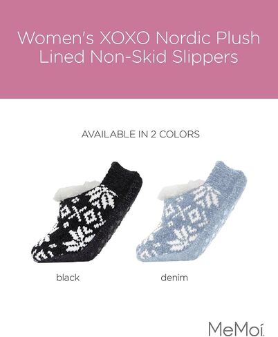 MeMoi Women's XOXO Nordic Plush Lined Non-Skid Slippers in Kuwait
