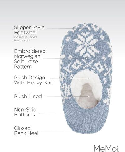 MeMoi Women's XOXO Nordic Plush Lined Non-Skid Slippers in Kuwait