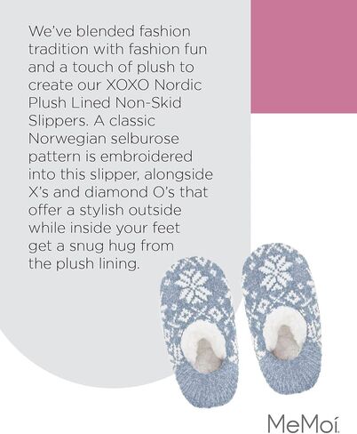 MeMoi Women's XOXO Nordic Plush Lined Non-Skid Slippers in Kuwait
