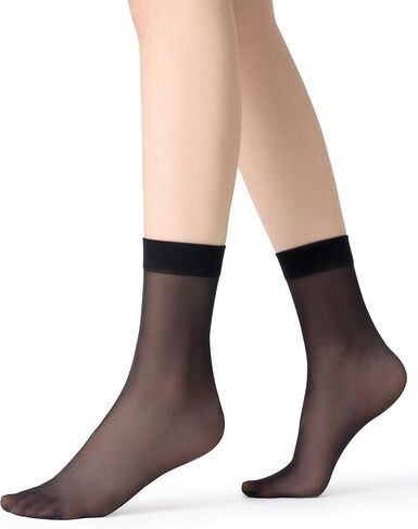 leg elegant 12 Pairs Women's Ankle High Sheer Socks, Clear Toe for Open Toe Sandals in Saudi Arabia