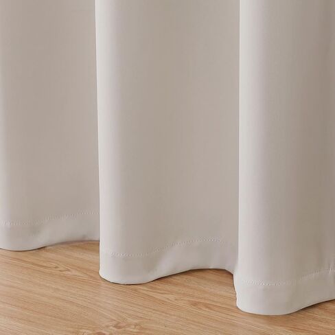 Fire Retardant Curtains - NFPA 701, Grommet Top 2 Panels Light Beige, Privacy & Thermal Insulation Room Darkening for Bedroom, 52x63 Inch in Saudi Arabia
