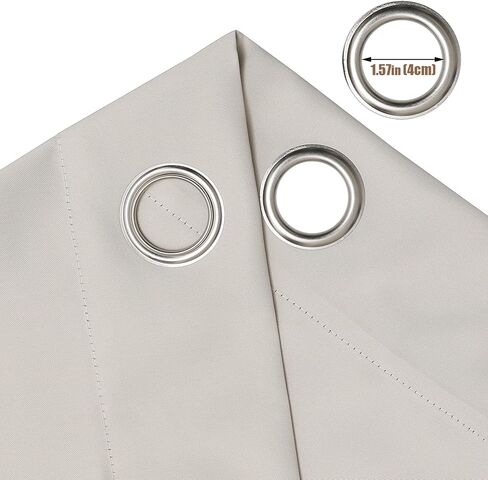 Fire Retardant Curtains - NFPA 701, Grommet Top 2 Panels Light Beige, Privacy & Thermal Insulation Room Darkening for Bedroom, 52x63 Inch in Saudi Arabia