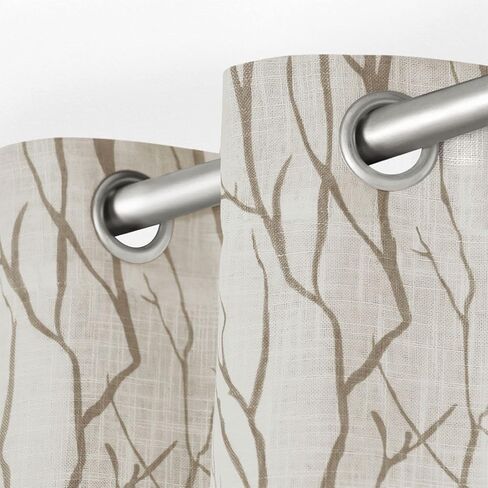Exclusive Home Oakdale Light Filtering Semi-Sheer Textured Linen Grommet Top Curtain Panel Pair, 54"x84", Taupe, 2 Piece in Saudi Arabia