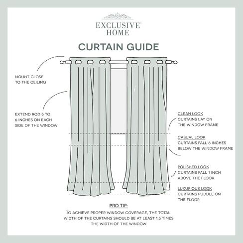 Exclusive Home Oakdale Light Filtering Semi-Sheer Textured Linen Grommet Top Curtain Panel Pair, 54"x84", Taupe, 2 Piece in Saudi Arabia