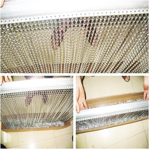 35 x 83 inch Silver Aluminium Chain Curtain Metal Screen for Door Window Indoor Decoration in Saudi Arabia