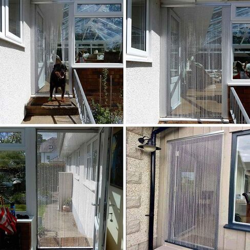 35 x 83 inch Silver Aluminium Chain Curtain Metal Screen for Door Window Indoor Decoration in Saudi Arabia
