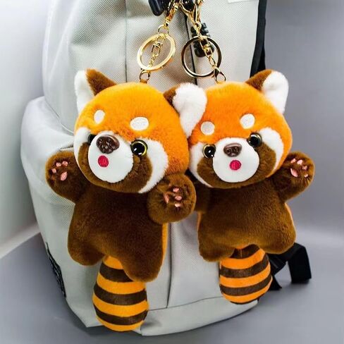 Cute Red Panda Plush Keychain, Kawaii Panda Purse Bag Charms Backpack Accessories Panda Gifts for Women in Saudi Arabia