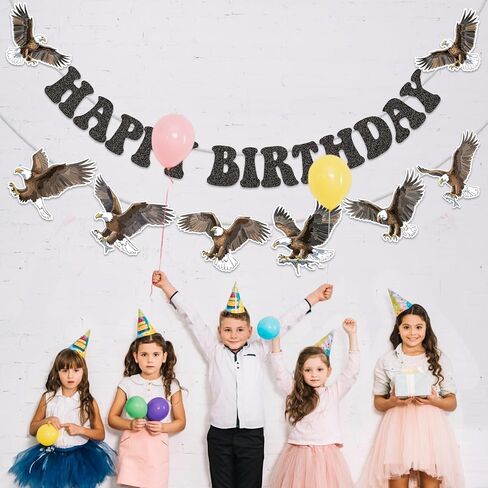 Bald Eagle Happy Birthday Banner, Bald Eagle Birthday Party Decorations for Boys Girls Men Women Birthday Party Supplies in Saudi Arabia