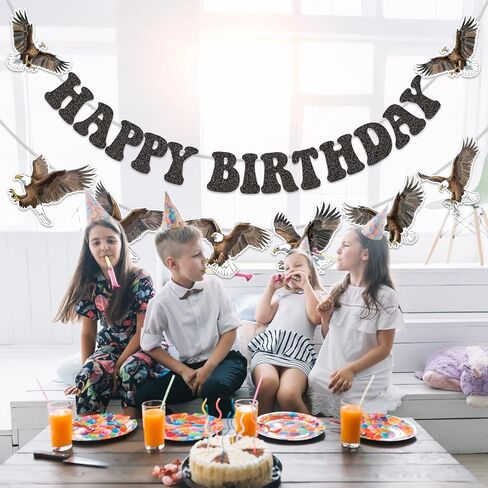 Bald Eagle Happy Birthday Banner, Bald Eagle Birthday Party Decorations for Boys Girls Men Women Birthday Party Supplies in Saudi Arabia