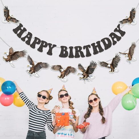 Bald Eagle Happy Birthday Banner, Bald Eagle Birthday Party Decorations for Boys Girls Men Women Birthday Party Supplies in Saudi Arabia