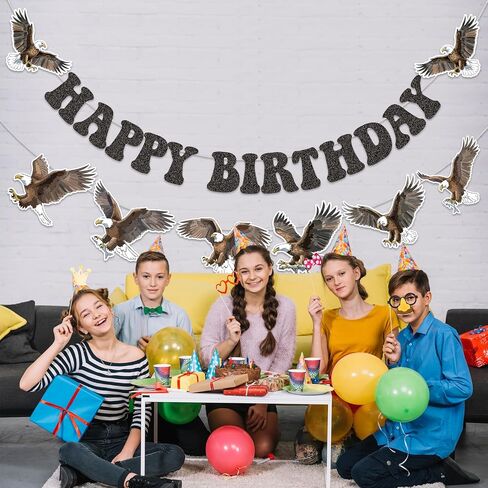 Bald Eagle Happy Birthday Banner, Bald Eagle Birthday Party Decorations for Boys Girls Men Women Birthday Party Supplies in Saudi Arabia