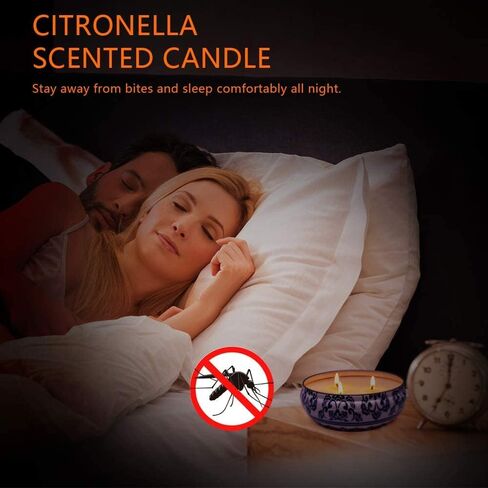 3 Packs Citronella Candle Outdoor, Large 3-Wick 13.5oz Lemongrass Scented Natural Soy Wax Long Burning Candles for Outside Patio Porch in Saudi Arabia