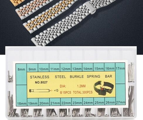 Pcs 1.2mm Thickness 20 Sizes Watch Band Spring Bars Stainless Steel Strap Link Pins for Watch Repair Professional Repair Tool Kit with Storage Case in Saudi Arabia