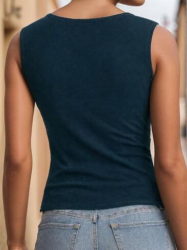 Flamingals Women's Surplice V Neck Ruched Wrap Tank Tops Sleeveless Casual Basic Fitted Going Out Tops Summer Clothes 2026 in Kuwait
