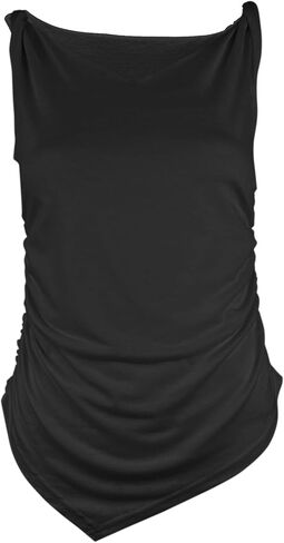 Minclouse Women's V-Neck Tank Top Sleeveless Twist Strap Casual Blouse Summer Tops in Saudi Arabia