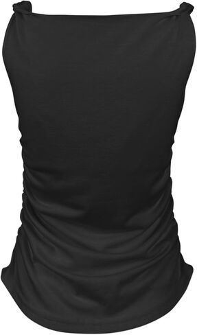 Minclouse Women's V-Neck Tank Top Sleeveless Twist Strap Casual Blouse Summer Tops in Saudi Arabia