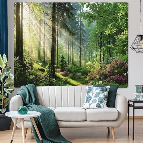 Spenlife Sunlit Forest Tapestry, Springtime Woods Tapestries for Bedroom, Nature Wall Decor, Scenery Tapestries (90" x 70") in Saudi Arabia