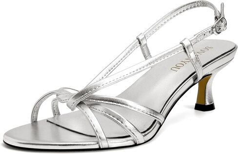 SOVANYOU Strappy Kitten Heel Sandals for Women Slingback Heeled Sandals Womens Round Toe Comfortable Casual Sandals in Saudi Arabia