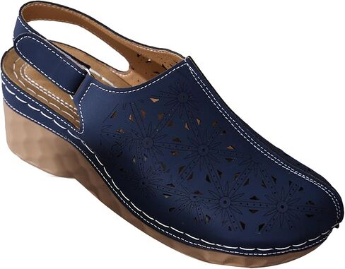 Obosoyo Closed Toe Sandals Womens Slides Platform Shoes Back Strap Summer Casual Beach Wedding Wedge Heels Hollow Out Openwork in Kuwait