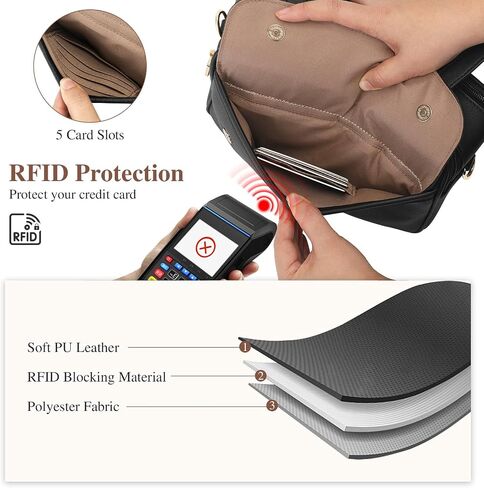UBORSE Crossbody Purses for Women, Brown Purse with Adjustable Strap, PU Leather Crossbody Bag with RFID in Saudi Arabia