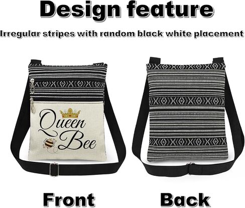 Queen Bee Women Adjustable Shoulder Strap Crossbody Bag Crown Ruby Emblem Print Messenger Bag Birthday Gift for Queen Sister in Saudi Arabia