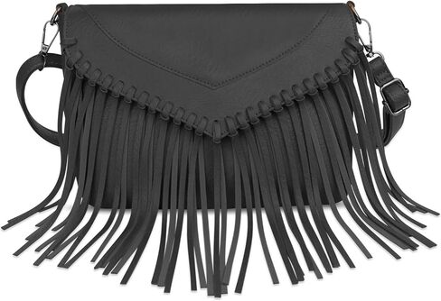 Fringe Crossbody Purse for Women, PU Leather Tassel Hobo Bag Envelope Shoulder Bag with Adjustable Shoulder Strap in Saudi Arabia